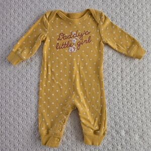 Carters Baby Girl "Daddys Little girl" Hearts Long Sleeve Snap Romper 3 months